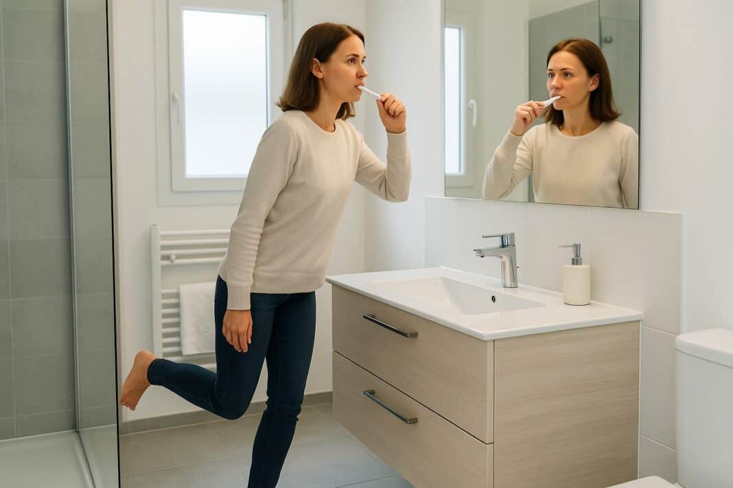 Zähneputzen mit Balance – so stärkst du deine Mitte ganz nebenbei